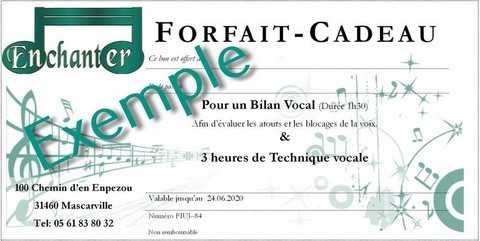Forfait cadeau Technique Vocale Forfait cadeau Technique Vocale